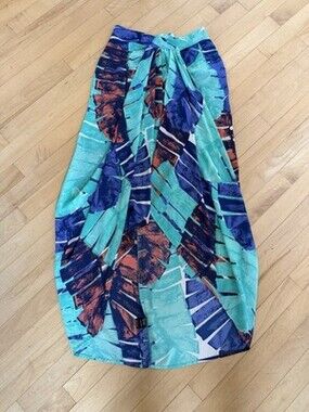 Abbeline Women’s Size Small Tropical Floral Print Skirt Open Front high low